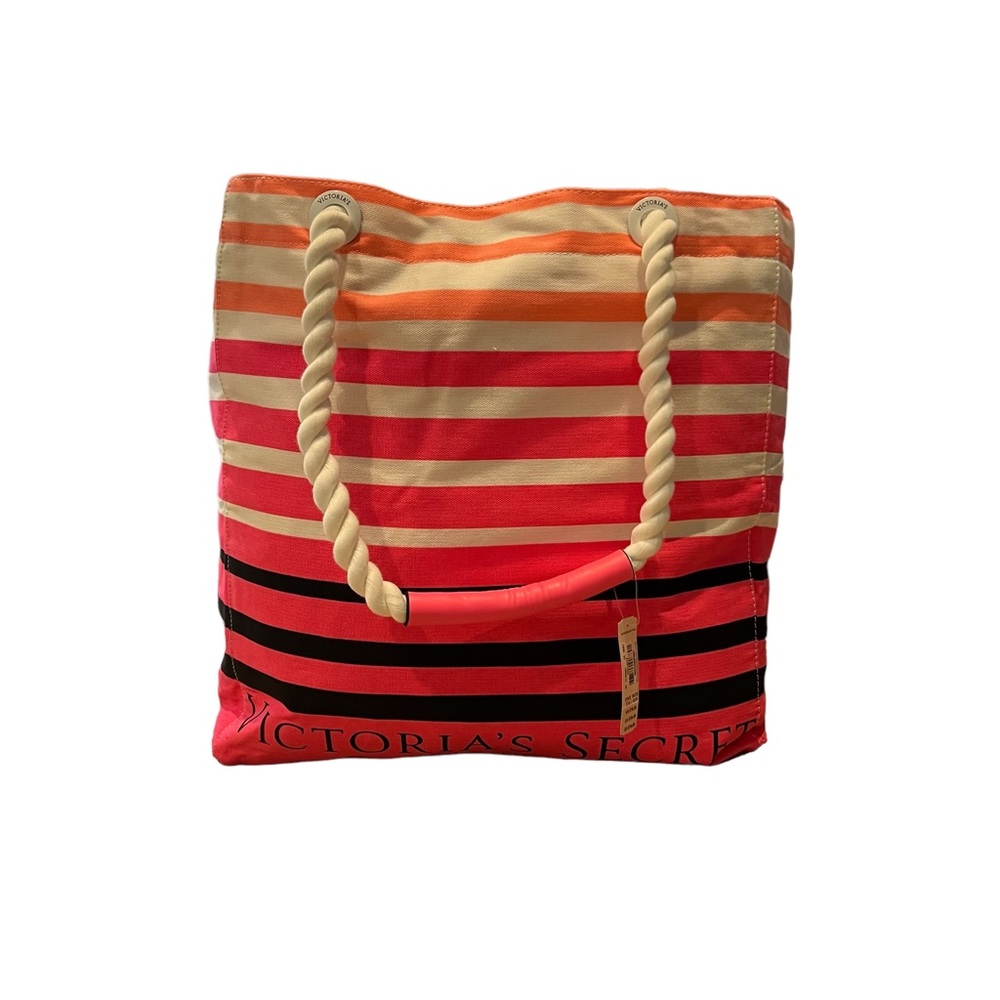 NWT. PINK VICTORIAS SECRET BEACH BAG /TOTE/ Barbie girl/RESORT/STRIPED/BOHO